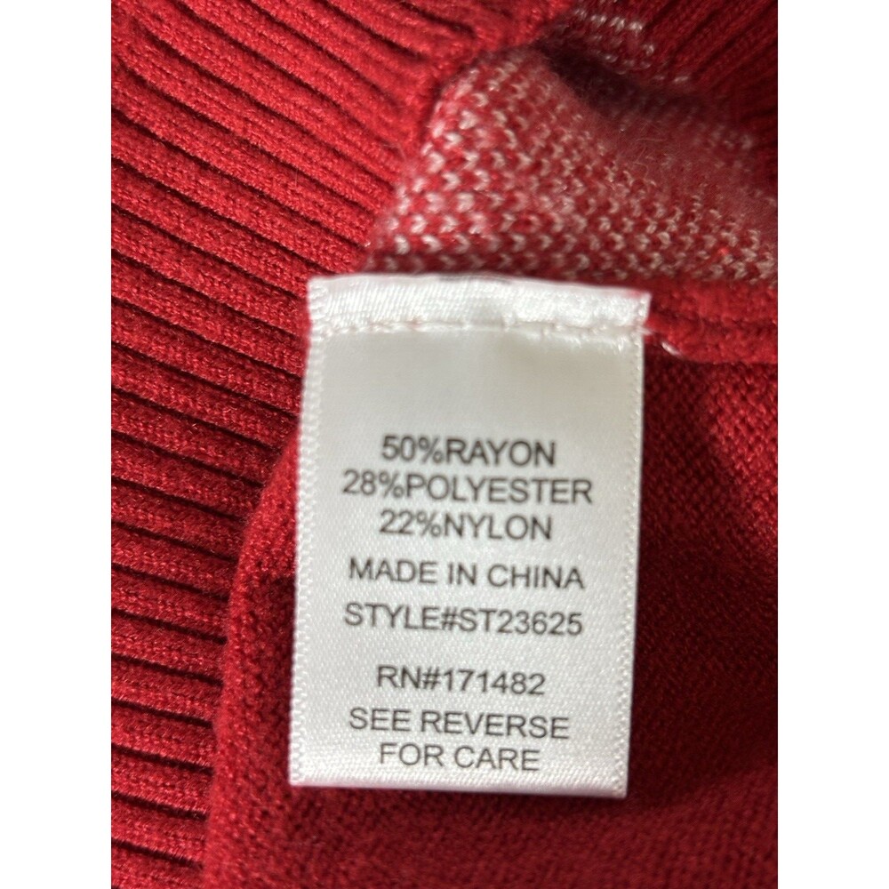 Sincerely Jules Festive Bow Red & White Holiday Sweater Size XL - Picture 3 of 6